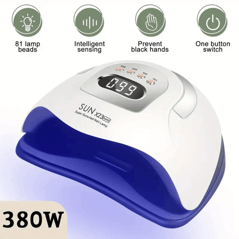 White Arch LED Nail Lamp with 380W and 81-Bead Labels, LCD Display and Four Timer Settings — image 12