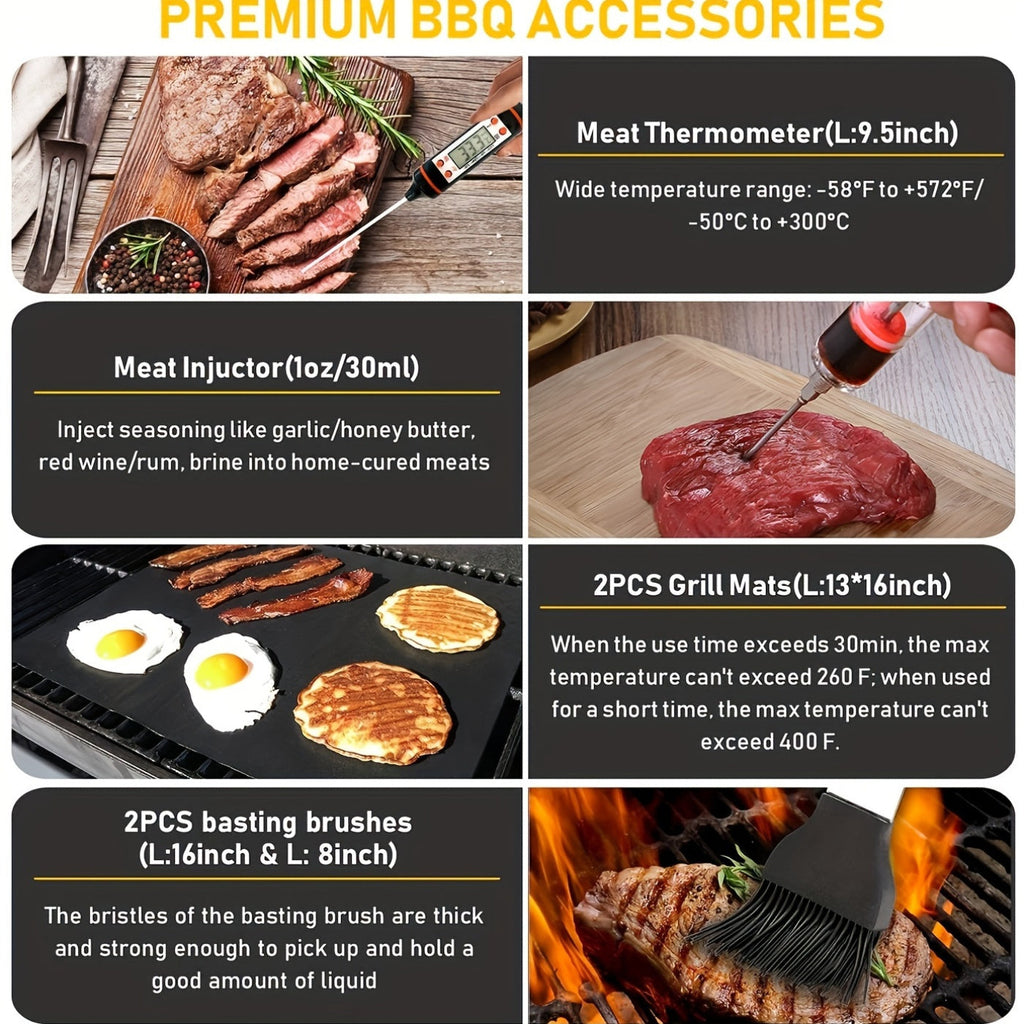 Griddle Tool Set 34 Piece 304 Stainless Steel Flat Top Grill Accessories with Spatula, Tongs & Scraper – Teppanyaki BBQ Tools