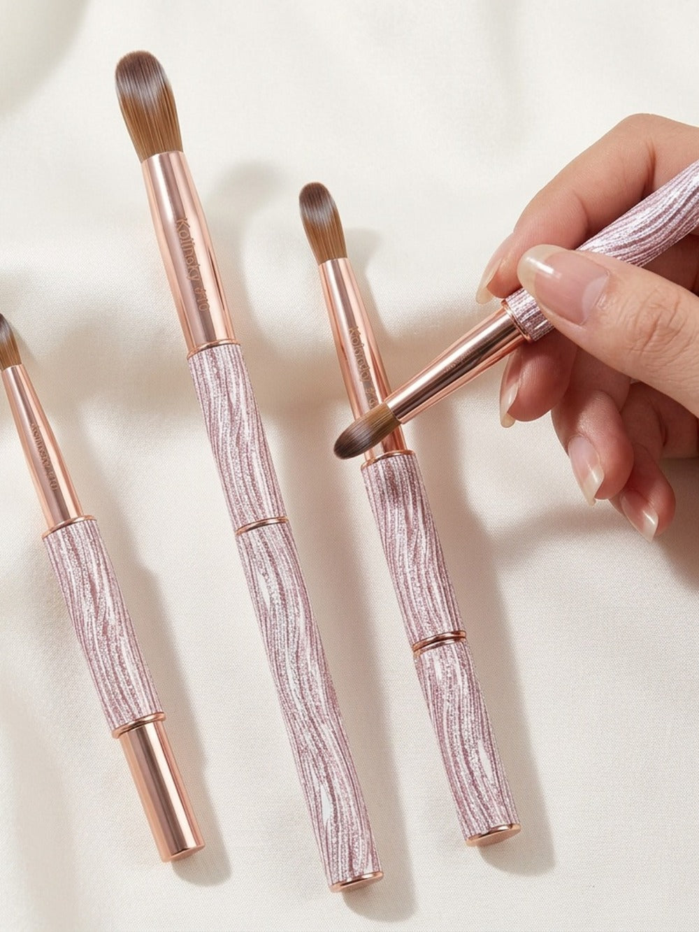 Kolinsky Nail Brush Pink Sparkling Metal Handle – Round Head Acrylic Nail Art Brush for Extensions & Manicure — image 10