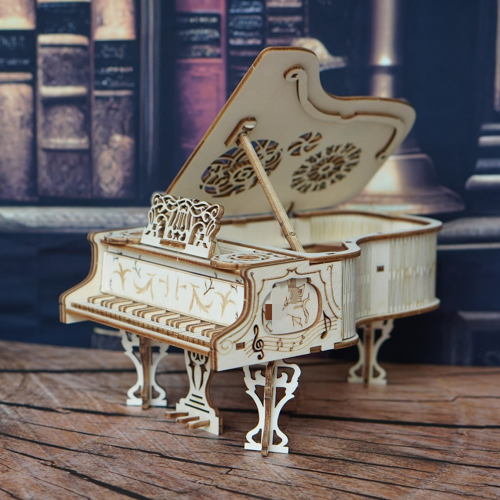 Piano Model Kit 3D Wooden Puzzle – Detailed Plywood Jigsaw Assembly, Musical Instrument Handcraft for Adults & Teens — image 
