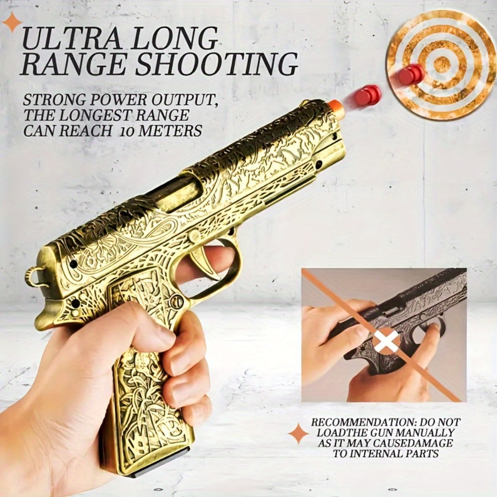 Bullet Toy Gun Pistol with 120 Bullets 12 Shells & 2 Magazines, Hollow Hanging Foam Blaster for Kids Boys Girls Ages 6+ — ima