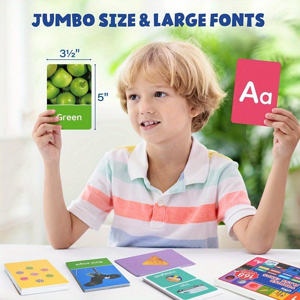 Toddler Flashcards 84 Double-Sided Cards 168 Pictures, 8 Categories ABC Letters Numbers Animals Shapes Colors Food Vehicles —
