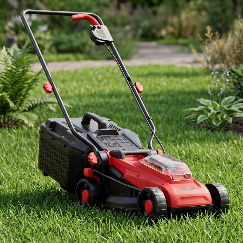 13-Inch 20V Cordless Brushless Push Lawn Mower with 2 Batteries