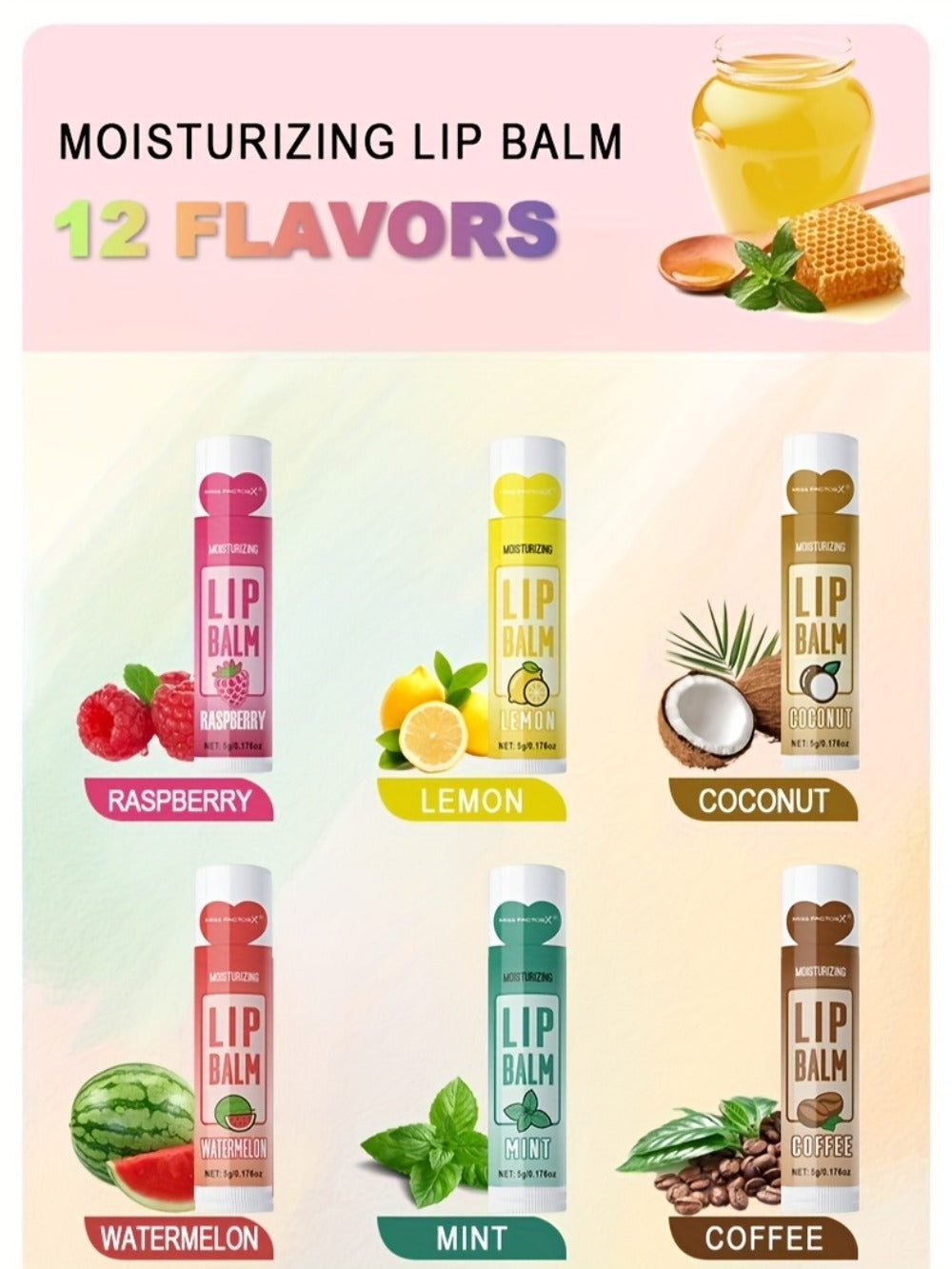 Lip Balm 120-Piece Bulk Set with 12 Flavors, Glossy Twist-Up Tubes and Divided Gift Box Packaging — image 13
