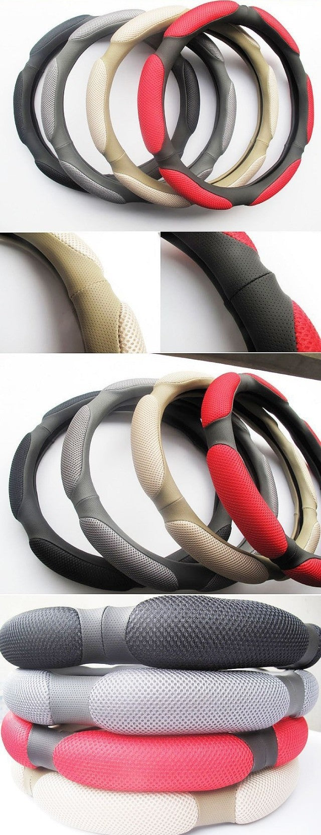 PU leather steering wheel cover