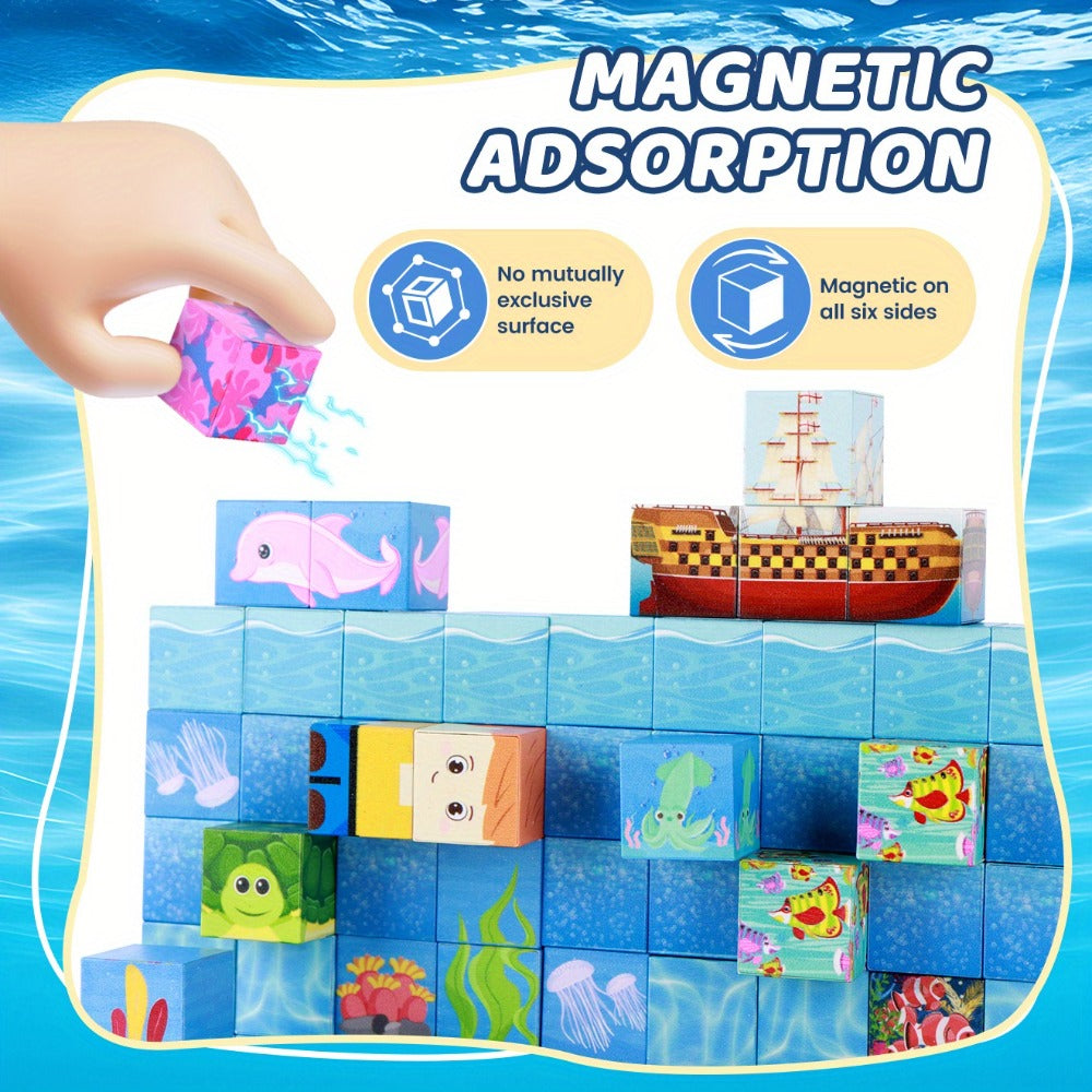 Ocean Adventure Magnetic Building Blocks 54/100pcs with the Listed Color, Size or Set Options for Everyday Use — image 17