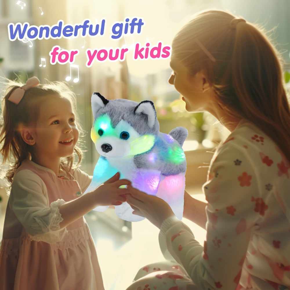 Musical Glowing Husky Puppy Plush Toy 12 Inch, Dog Stuffed Animal with Light-Up Night Light & Lullaby Music — image 7