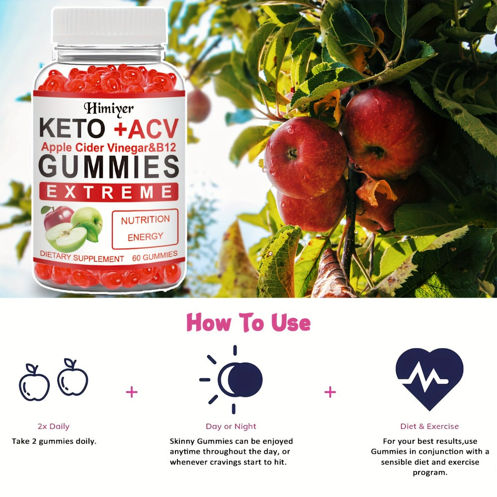 Keto ACV Gummies with Pomegranate Beet Juice B12 Vitamin C Vegan 60 Count for Women Men for Bath Time, Home Spa and Personal 