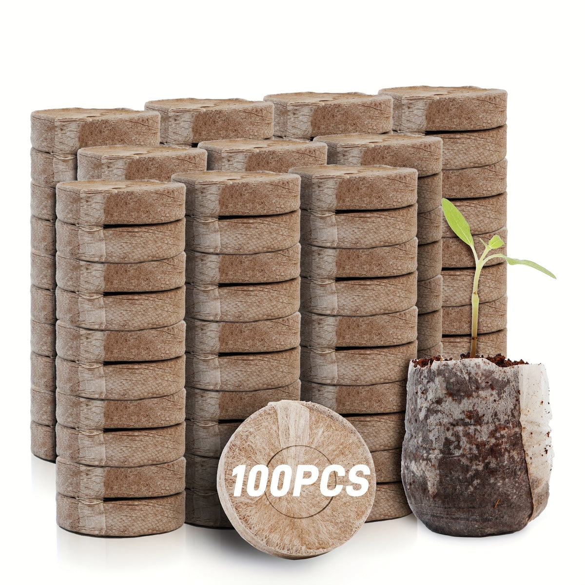 Peat Pellets Seed Starter 35mm Compressed | 50/100pcs Expandable Coir Discs for Seedlings Vegetables Flowers Herbs | Indoor O