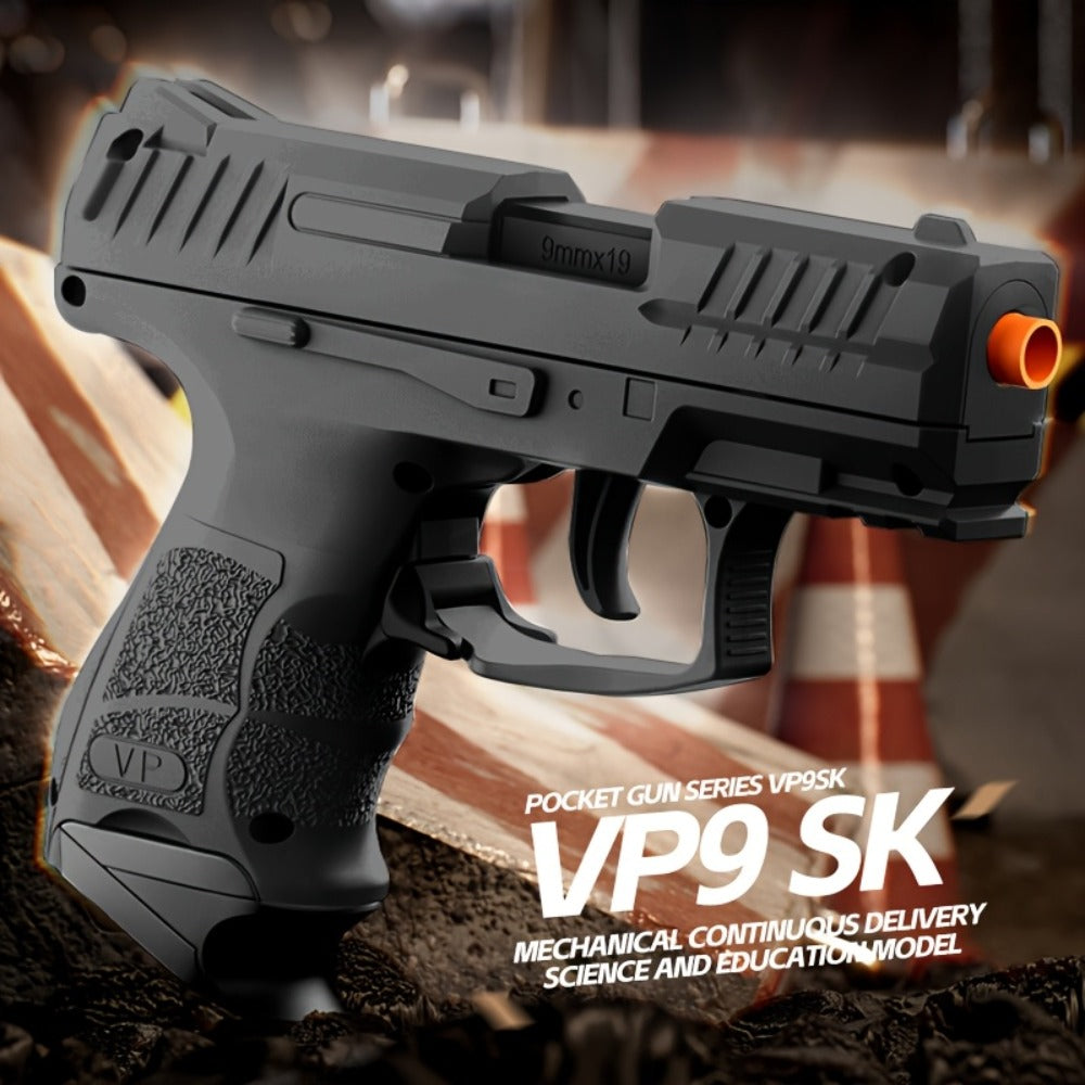 VP9 Bullet Toy Gun Pistol with Shell Ejecting System, Upgraded Semi-Auto Foam Blaster for Boys, Outdoor Shooting Game — image