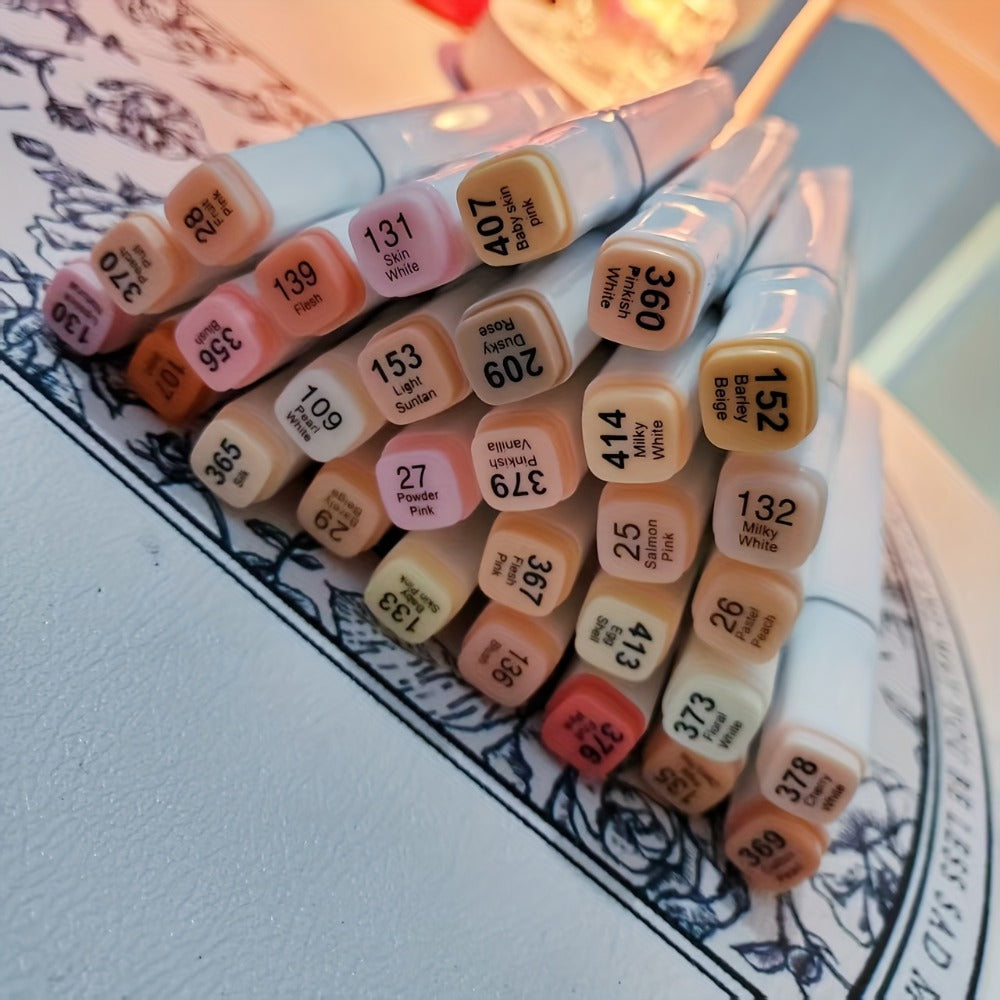 Flesh Color Alcohol Markers 30 Colors Dual Tip Brush and Broad Alcohol Based with the Listed Color, Size or Set Options for E