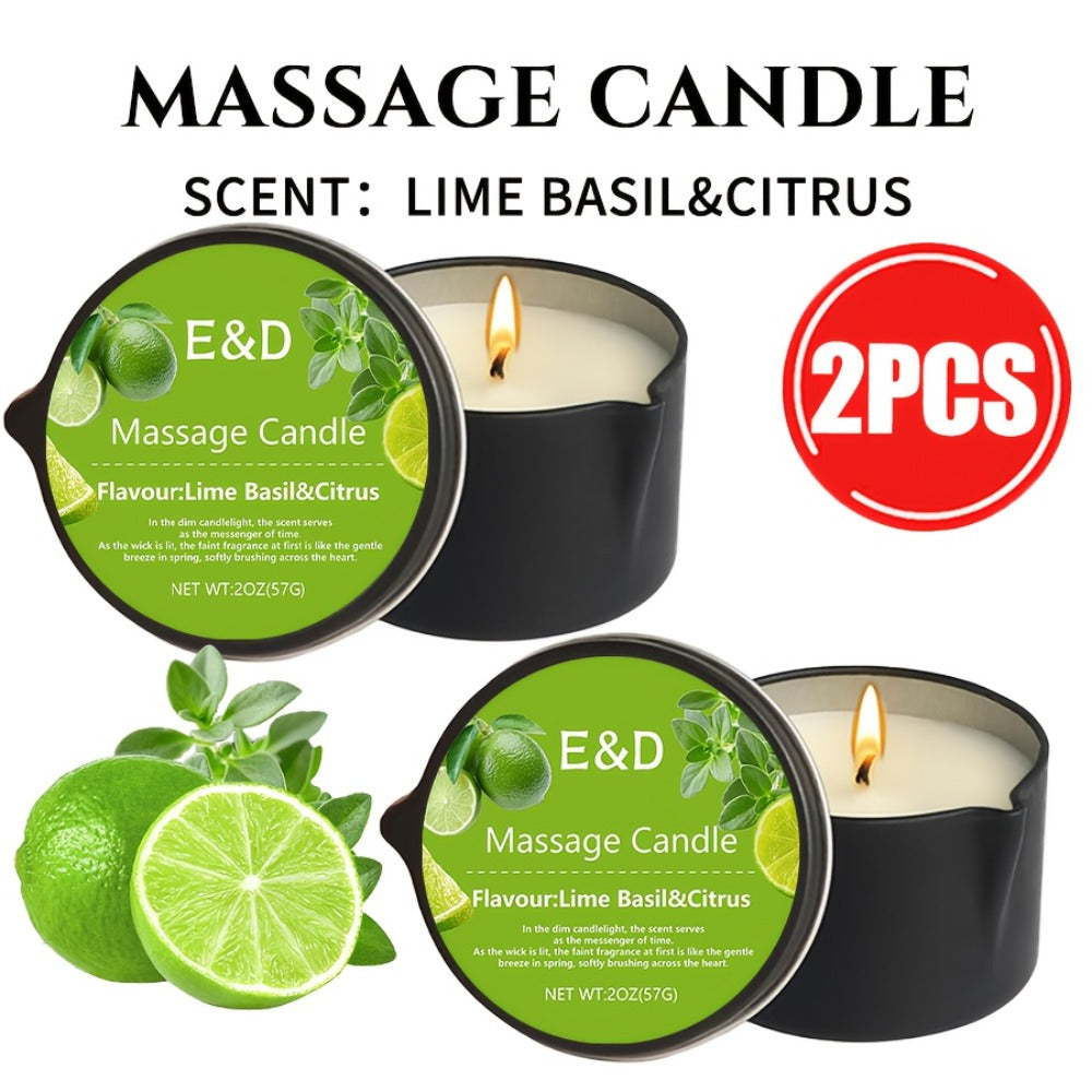 Massage Oil Candle 2-in-1 Soy Wax Scented Candle with Essential Oil – Moisturizing Warm Body Lotion for Spa Pedicure Relaxati