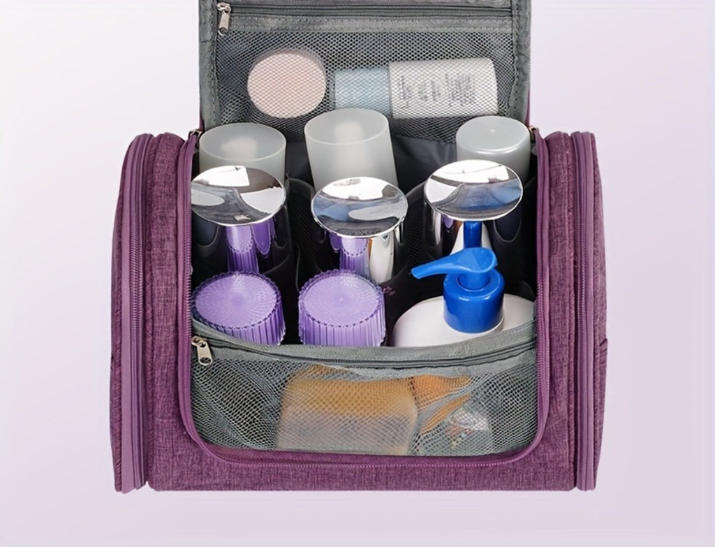 Toiletry Bag, Hanging Multi-Pocket Shower Organizer Metal Hook, Carry Handle and Seven Print — image 22