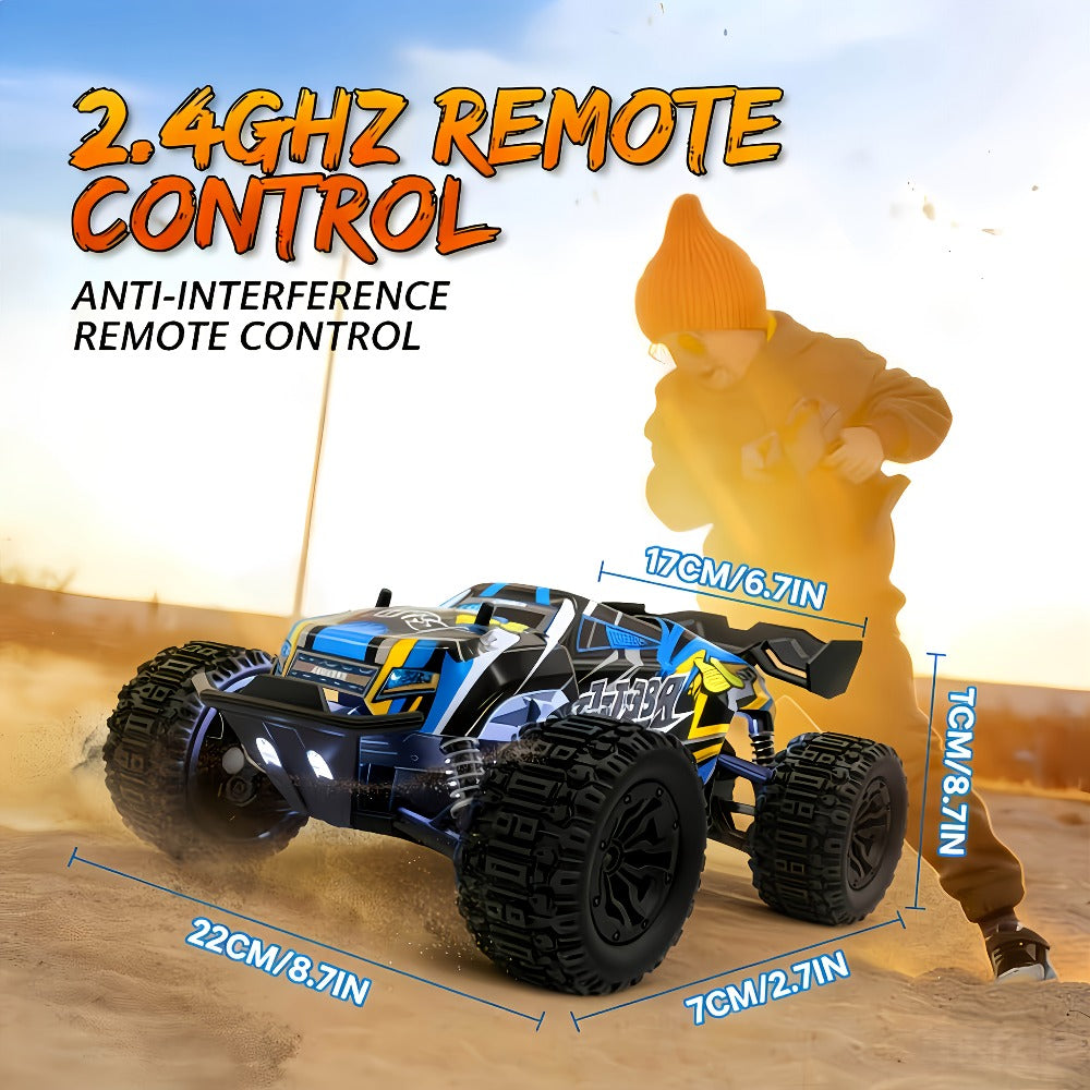 1:18 Scale RC Off-Road Car 35+ KM/H 4WD, 2.4GHz High Speed Remote Control Truck, Hobby Grade RC Racing Crawler for Kids & Adu