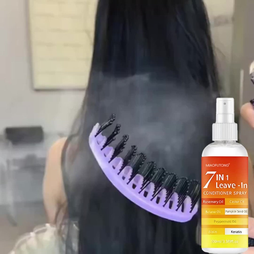 7-in-1 Leave-In Hair Essence Spray for Women - Anti Frizz Shine Boost Heat Protection Deep for Bath Time, Home Spa and Person