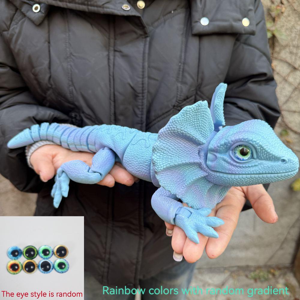 Frilled Neck Lizard Figurine 3D Printed, Large Umbrella Lizard Animal Sculpture 8 Color Styles — image 15