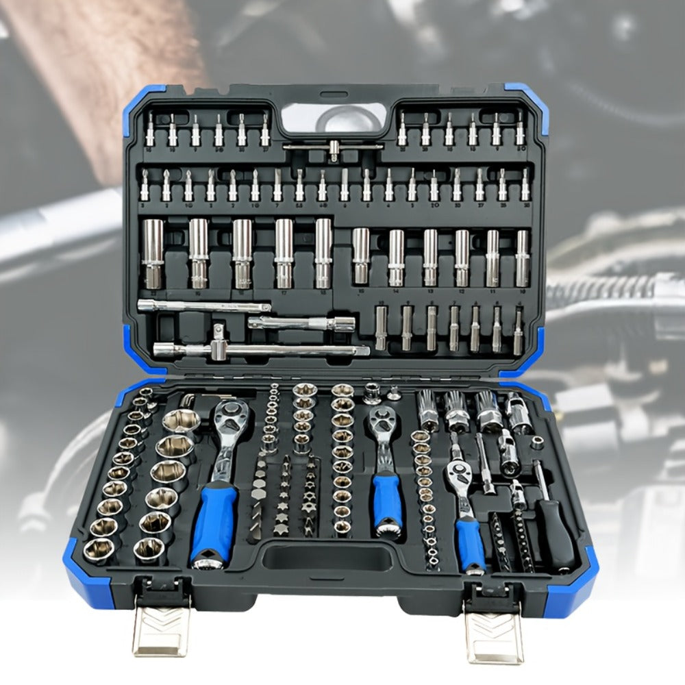 Emergency Vehicle Repair Tool Kit 45 to 171-Piece – Multi-Function Combination Wrench Set for Car, Bicycle & Motorcycle Outdo