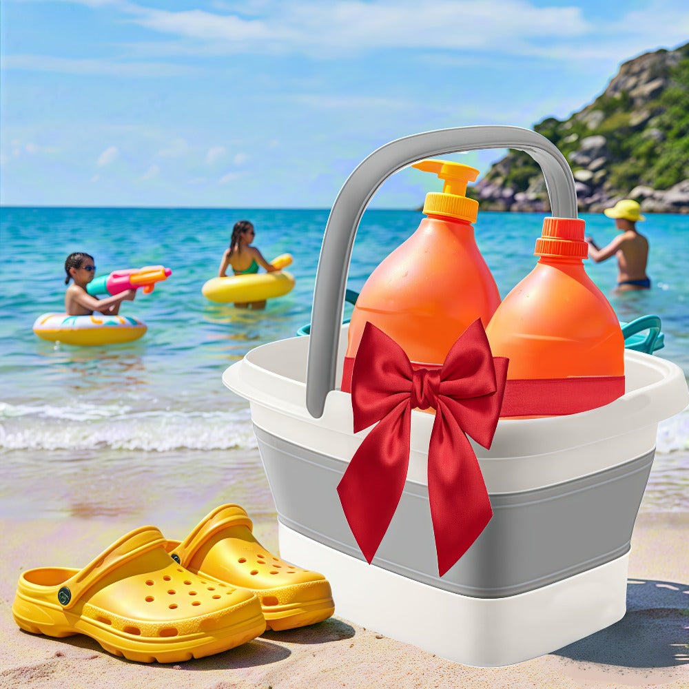 Foldable Foot Bath Tub Collapsible Foot Soak Basin 3.96 Gallon with Carry Handle Portable Pedicure Soaking Tub Space-Saving E