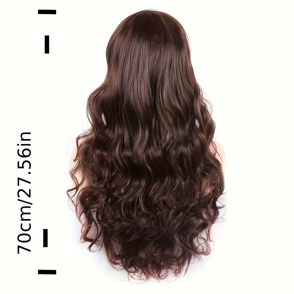Synthetic Wig 28-Inch Big-Wave Curly Headband Style in Dark Brown or Black for Parties and Weddings — image 5