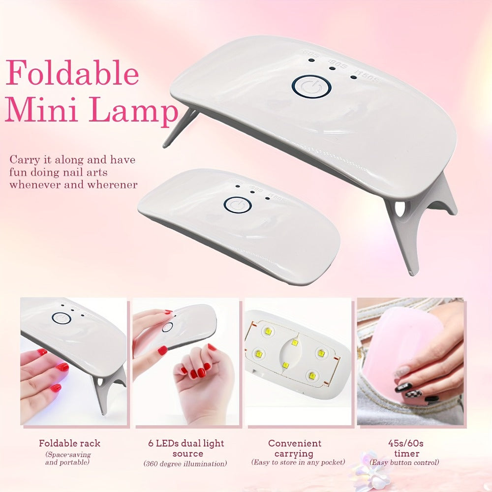 Poly Nail Gel Extension Kit 6 Colors with USB UV LED Lamp & Slip Solution – All-in-One Polygel Nail — image 3