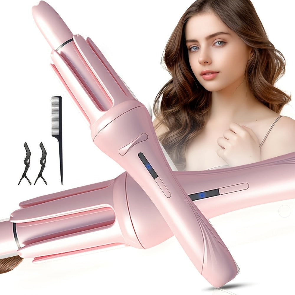 Automatic Curling Iron for Women with Ionic Technology, 4 Temperature Settings, 3 Timer Options, Dual-Direction Rotation — im