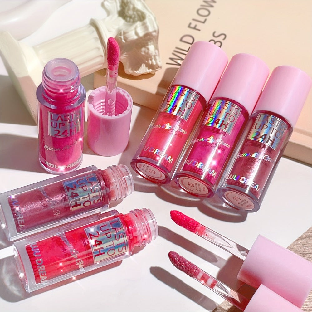 24H Waterproof Glitter Lip Gloss & Lip Stain Set 3PCS, Lip Oil Formula, for Makeup, Travel and Everyday Vanity Use — image 24