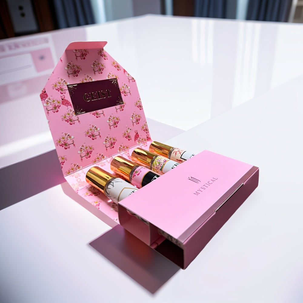 Perfume Gift Set 4 Pieces Travel Size Mini Spray – Long Lasting Fresh Floral Fragrance for Women and Men Unisex Portable Set 