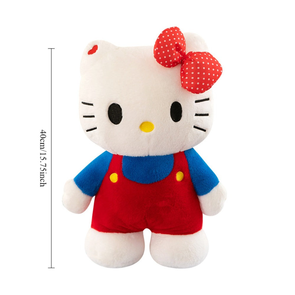 Plush Toy Hello Kitty 16-Inch Character Doll in Red-Blue or Pink-Blue Outfits for Display for Character Display, Room Decor a