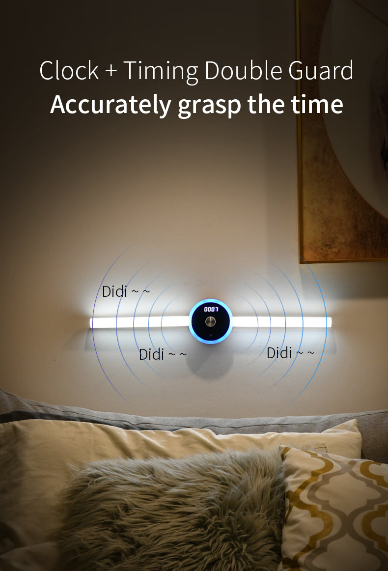 Smart Cabinet Light Clock Timing Sensor Light Removable LED Wardrobe Light Human Body Sensor Light