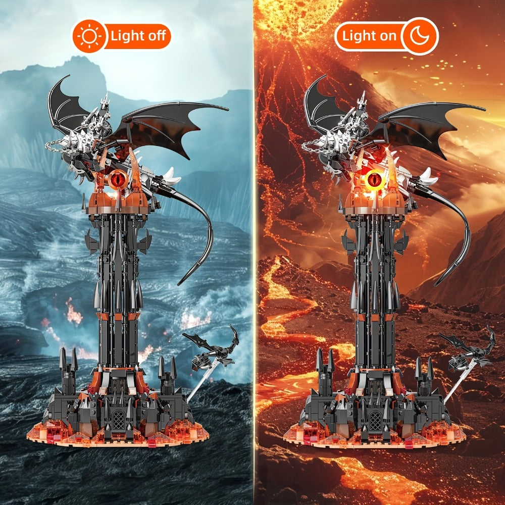 Dragon Castle Building Set Black Dragon Guardian Tower, Dark Fantasy Assembly Model Kit for Adults & Teens — image 5