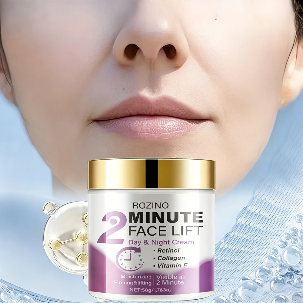 Face Lift Cream with Retinol Collagen Hyaluronic Acid Turmeric Vitamin C E Protein Day Night All Skin Types Alcohol Free 50g 