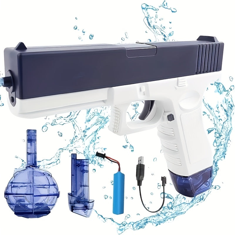 Compact Electric Water Blaster with 500cc and 60cc Detachable Reservoirs, Blue or Pink Body Design — image 1