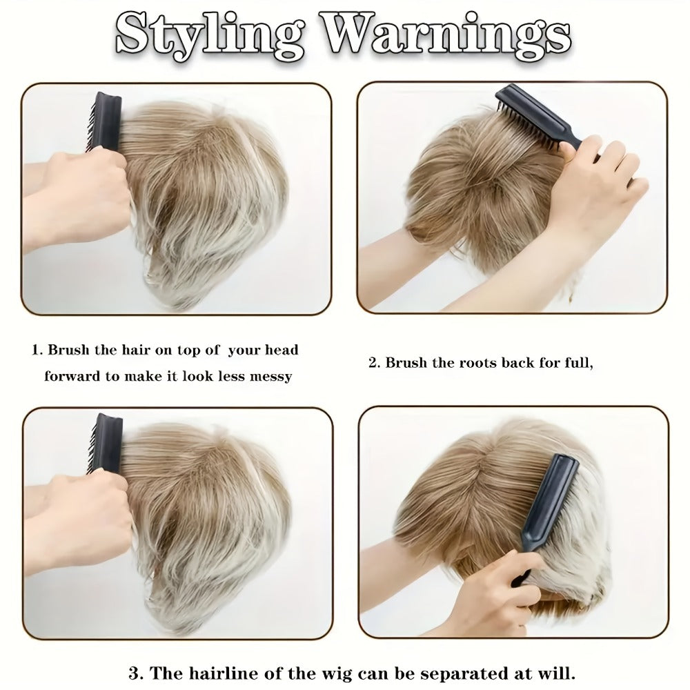 Synthetic Wig 4-Inch Dark Brown Body-Wave Pixie Bob with Four Color Options for Festival Looks — image 7