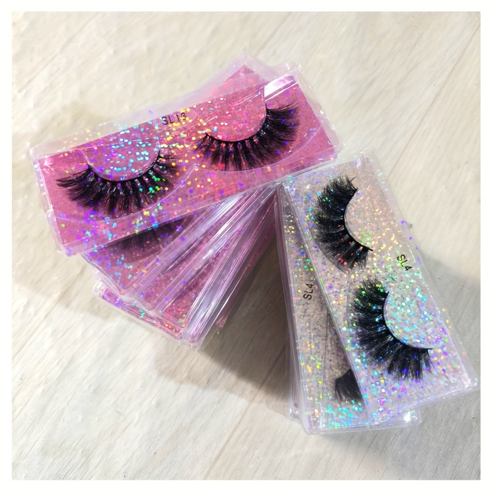 DD Curl False Eyelashes Multipack with 20 Pairs across Five Mixed Styles in Glitter-Top Round Cases — image 9