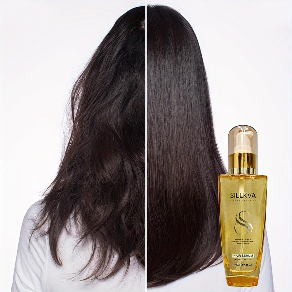 Argan Oil Hair Serum 2 Pack Anti-Frizz Nourishing Treatment for Dry Damaged Frizzy Flyaway Hair Moisturizing Smoothing Lightw