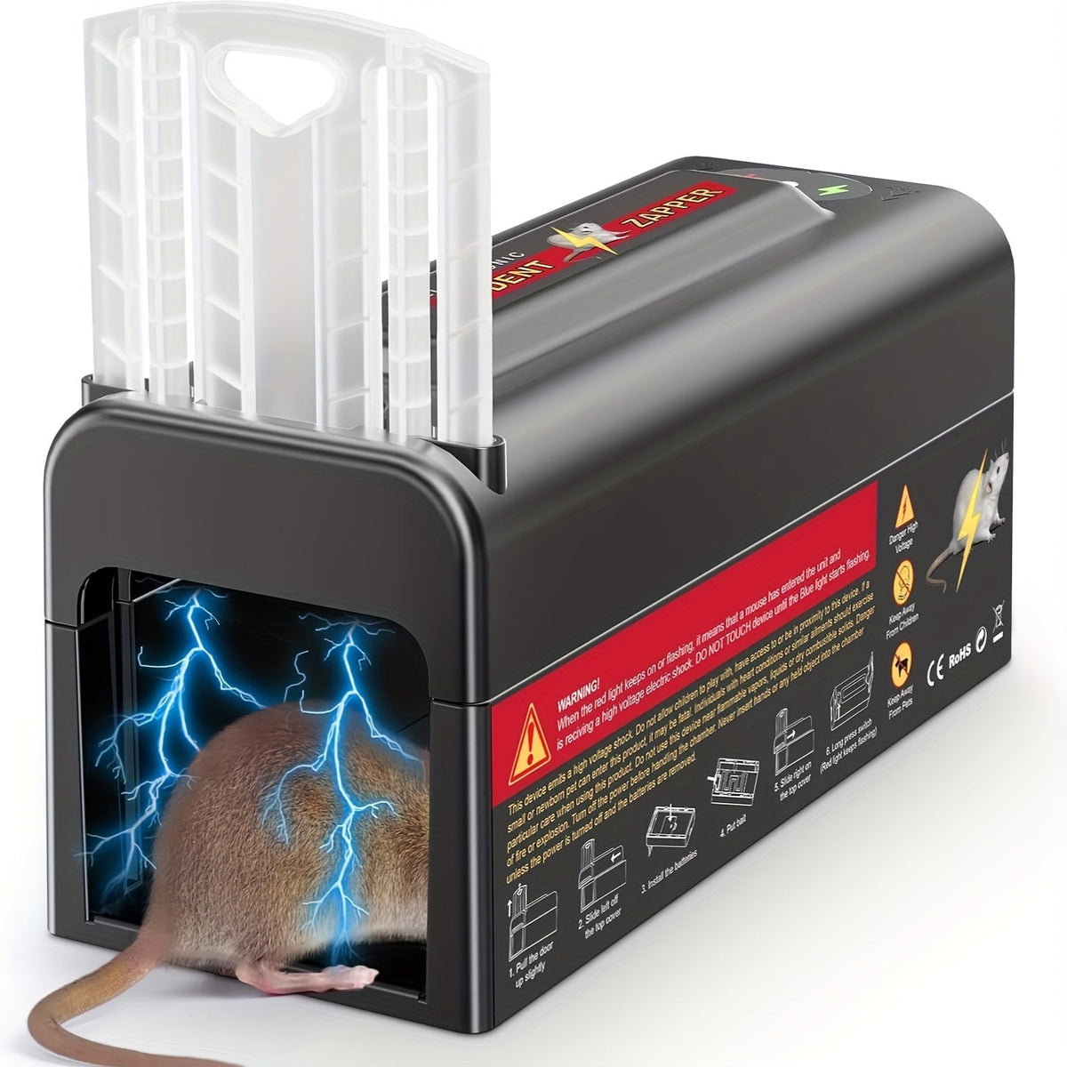Electric Mouse Trap, High Voltage USB Battery Indoor Outdoor Pest for Garden, Yard and Pest Management — image 1