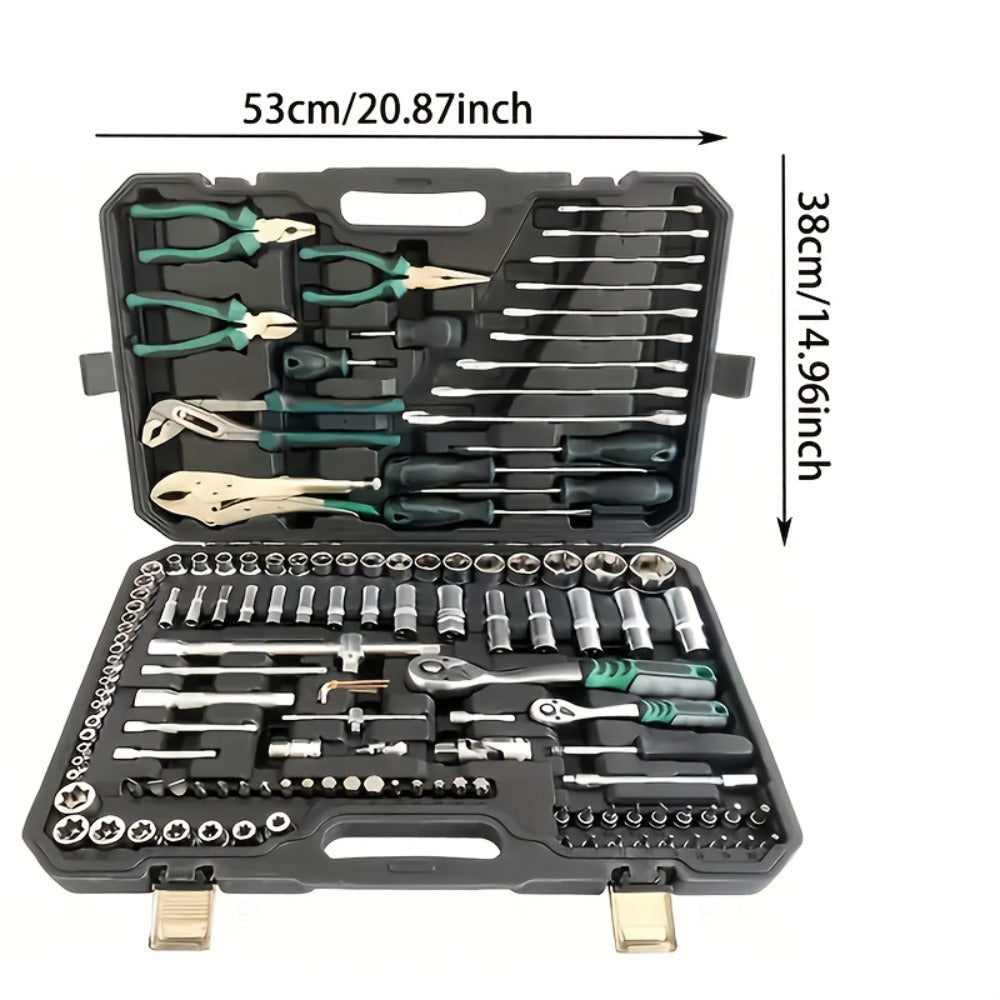 Emergency Vehicle Repair Tool Kit 45 to 171-Piece – Multi-Function Combination Wrench Set for Car, Bicycle & Motorcycle Outdo
