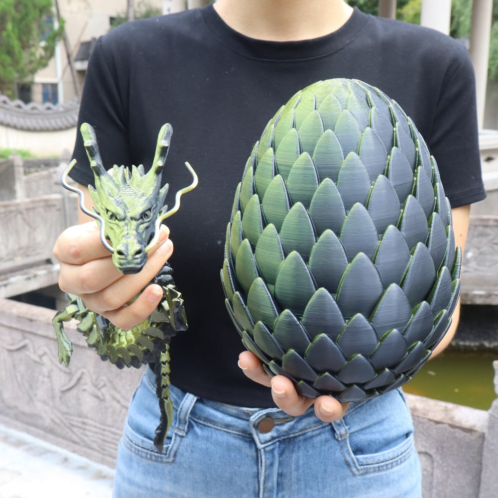 Dragon Egg Gift Set 3D Printed, 7.09in Scaled Egg + 23.62in Large Dragon with the Listed Color, Size or Set Options for Every