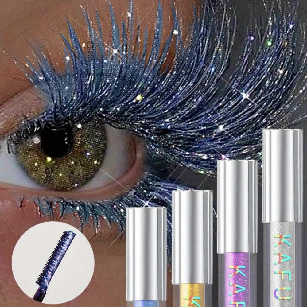 Colored Mascara Set 4pcs for Women – Vibrant Silver Blue Yellow Purple Curling Long-Lasting Formula, Highly Pigmented Bold Ey