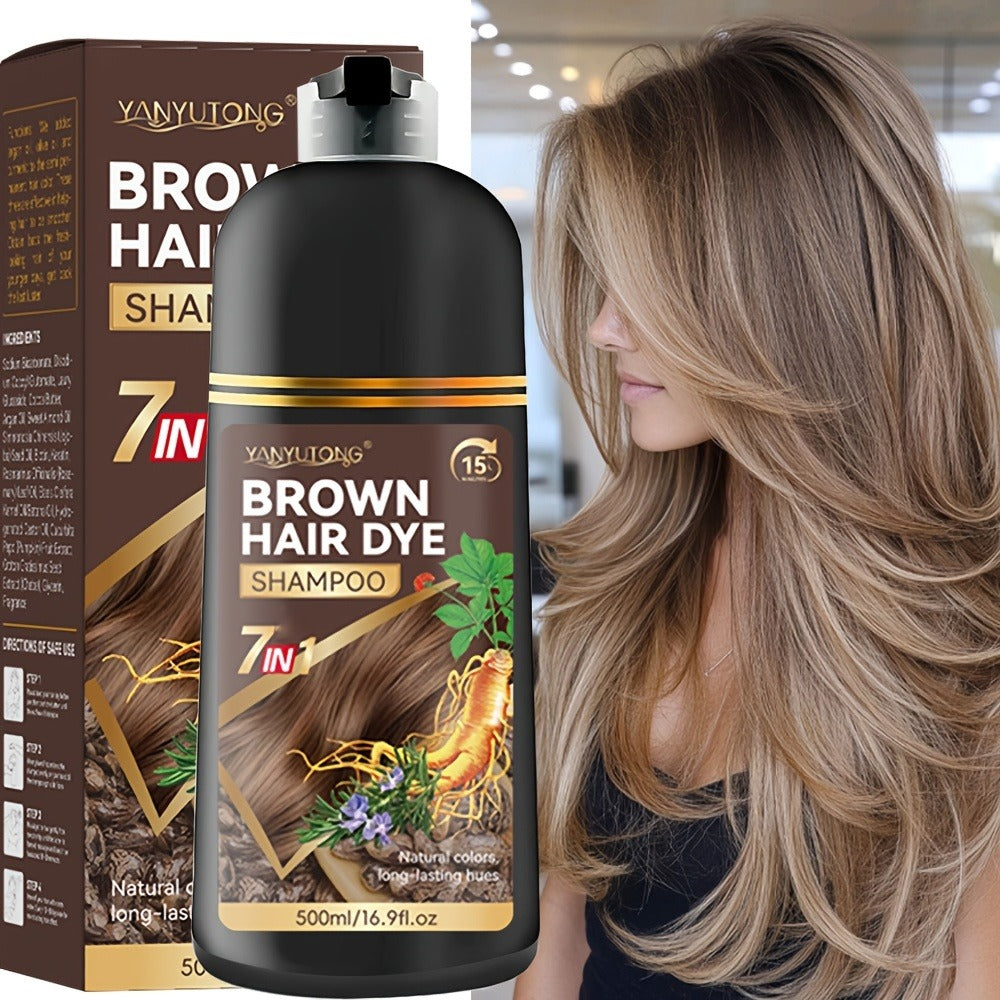 Hair Dye Shampoo Natural Plant Pigments, Covers Gray Hair Fast in 1 Wash, 16.91oz Color Shampoo in Black — image 8