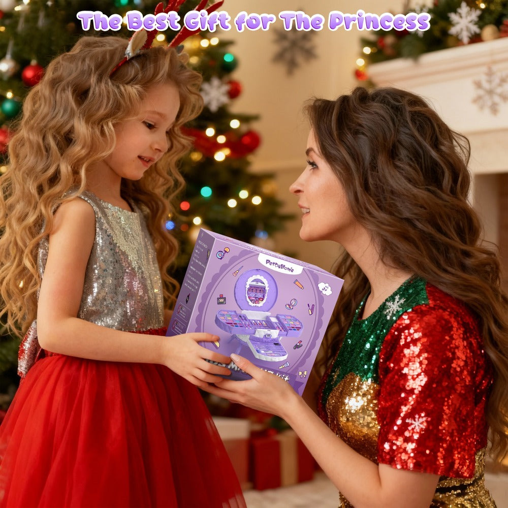 Girls Makeup Set with Dressing Table & Mirror - Princess Pretend Play Vanity Toy for Kids Ages 3-12 — image 9