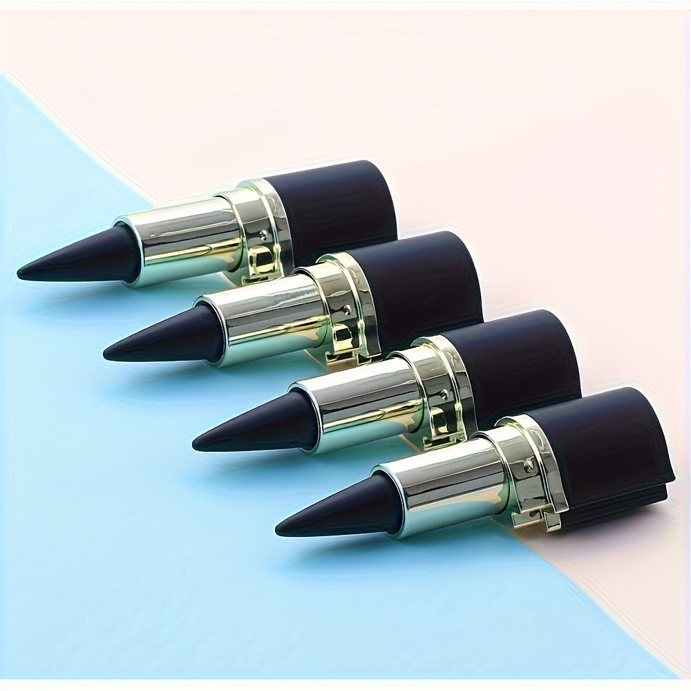 Compact Six-Piece Black Cone-Tip Eyeliner Pen Set with Six Matching Sticks in Black and Gold Cases — image 6