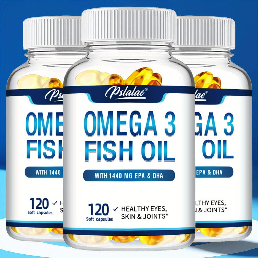 Triple Strength Omega-3 Fish Oil Softgels 120 Capsules with High-Potency EPA & DHA, Heart, Brain — image 1