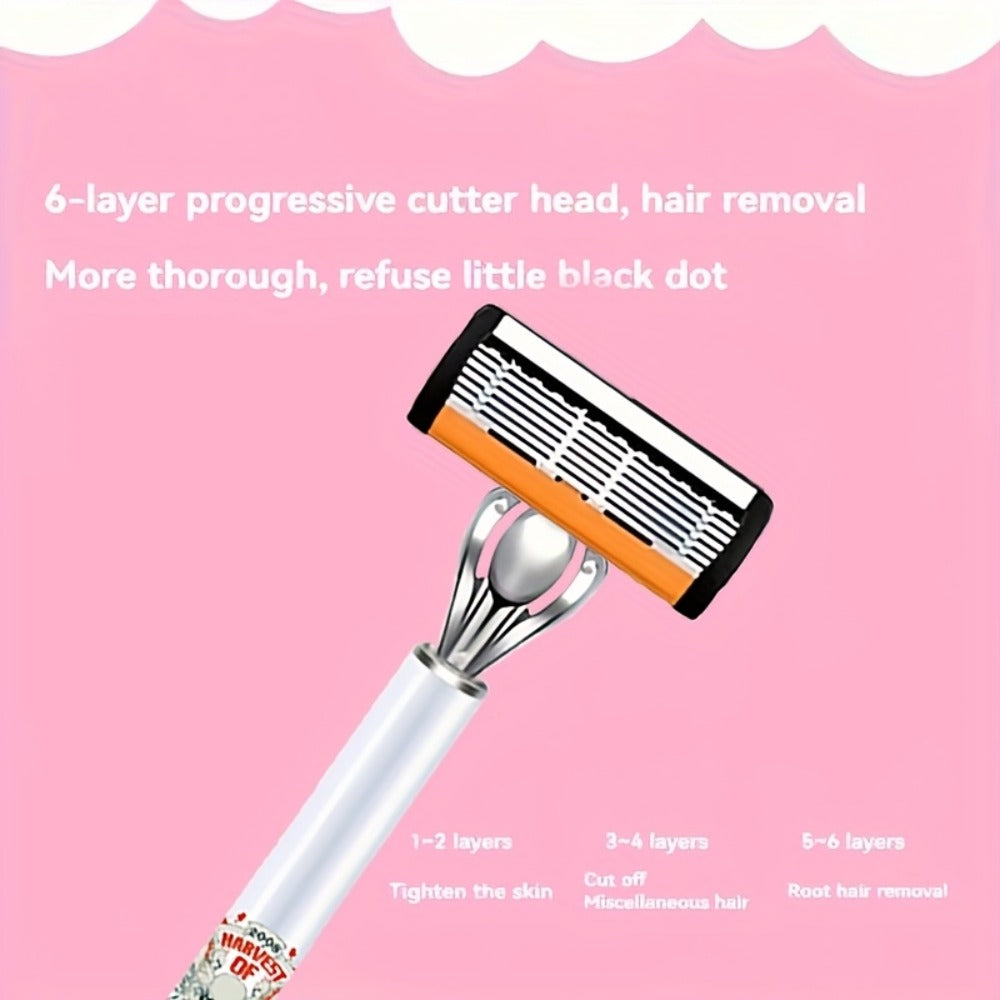 Men's Safety Razor Set 72 Blades 2 Non-Slip Handles Progressive Classic Style Painless Shaving Kit – Close Shave Replacement 