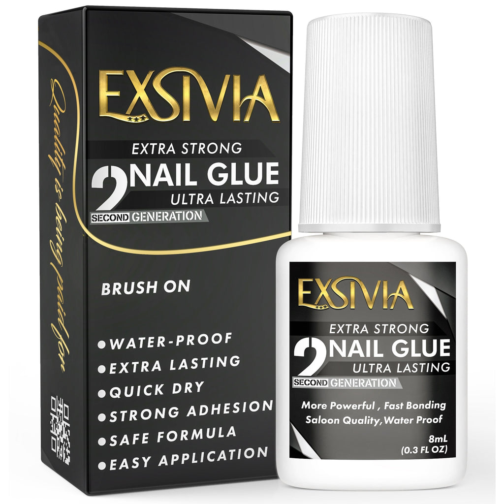 Nail Glue, EXSIVIA 10ml Brush-On Bottle with Fine Applicator for Press-On Nails, Acrylic Tips and Nail Art — image 10