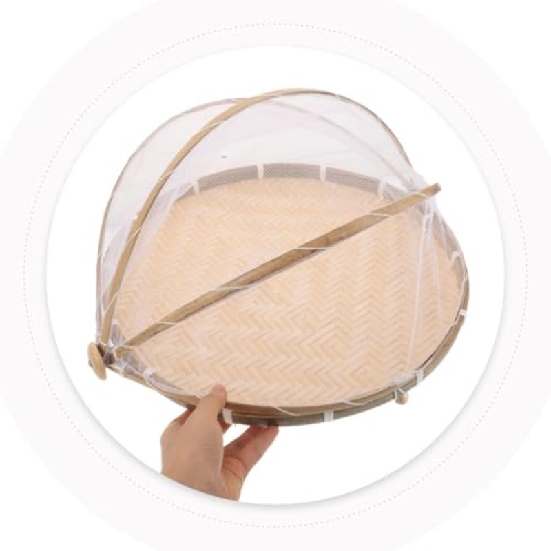 Hand Woven Fruit Basket with Lid – Bamboo Food Storage Basket for Kitchen Countertop, Bread, Vegetables, Picnic Organizer wit