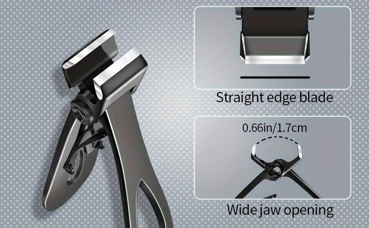 Heavy Duty Toenail Clippers Set 3 Piece for Thick Nails – Wide Jaw Stainless Steel Straight & Angled Nail Clipper with Nail F