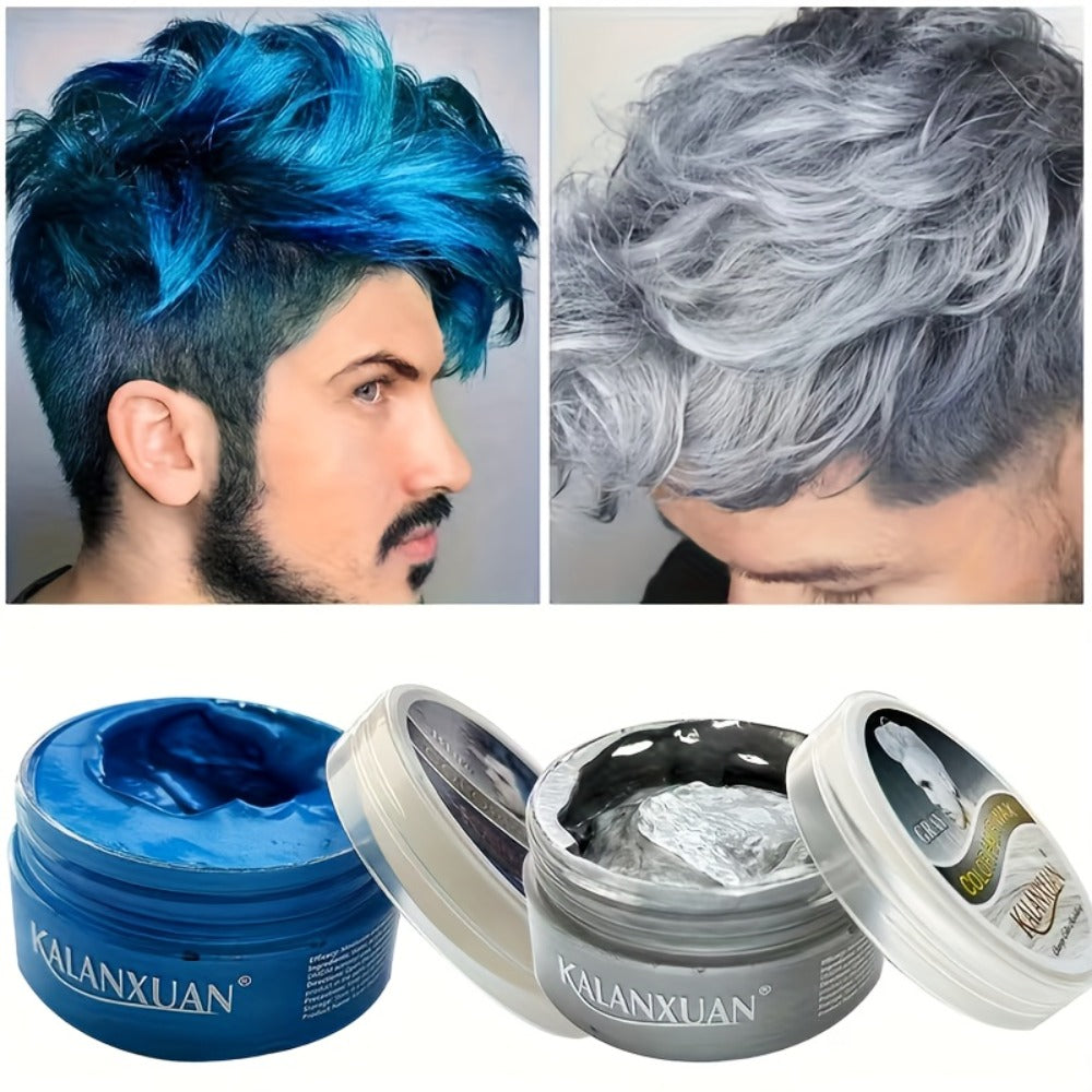 Temporary Hair Color Wax Disposable DIY Styling Cream Y2K Aesthetic for Parties Festivals Halloween Cosplay 9 Colors Blue Pur