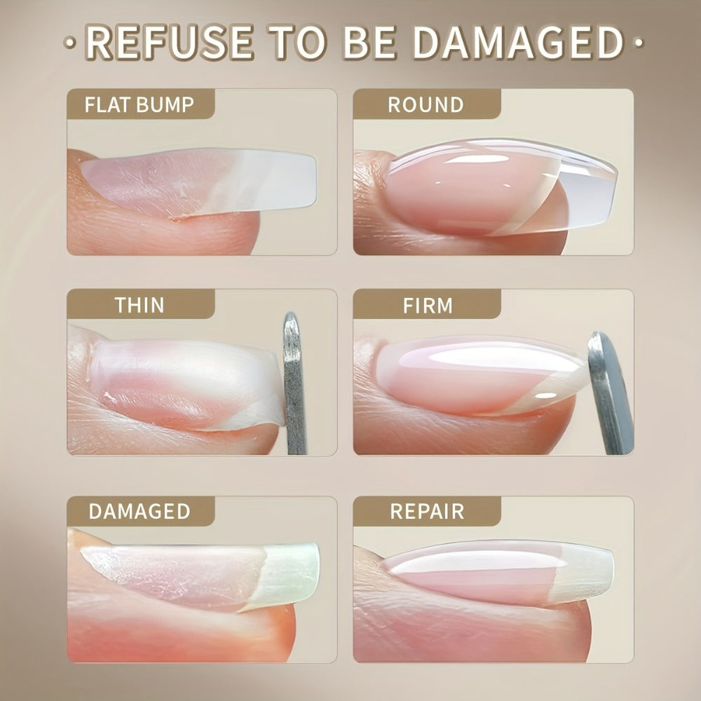 Builder Gel Base 2-Bottle Set, 15ml Each with Transparent Construction Primer for UV or LED Nail Extension Application — imag