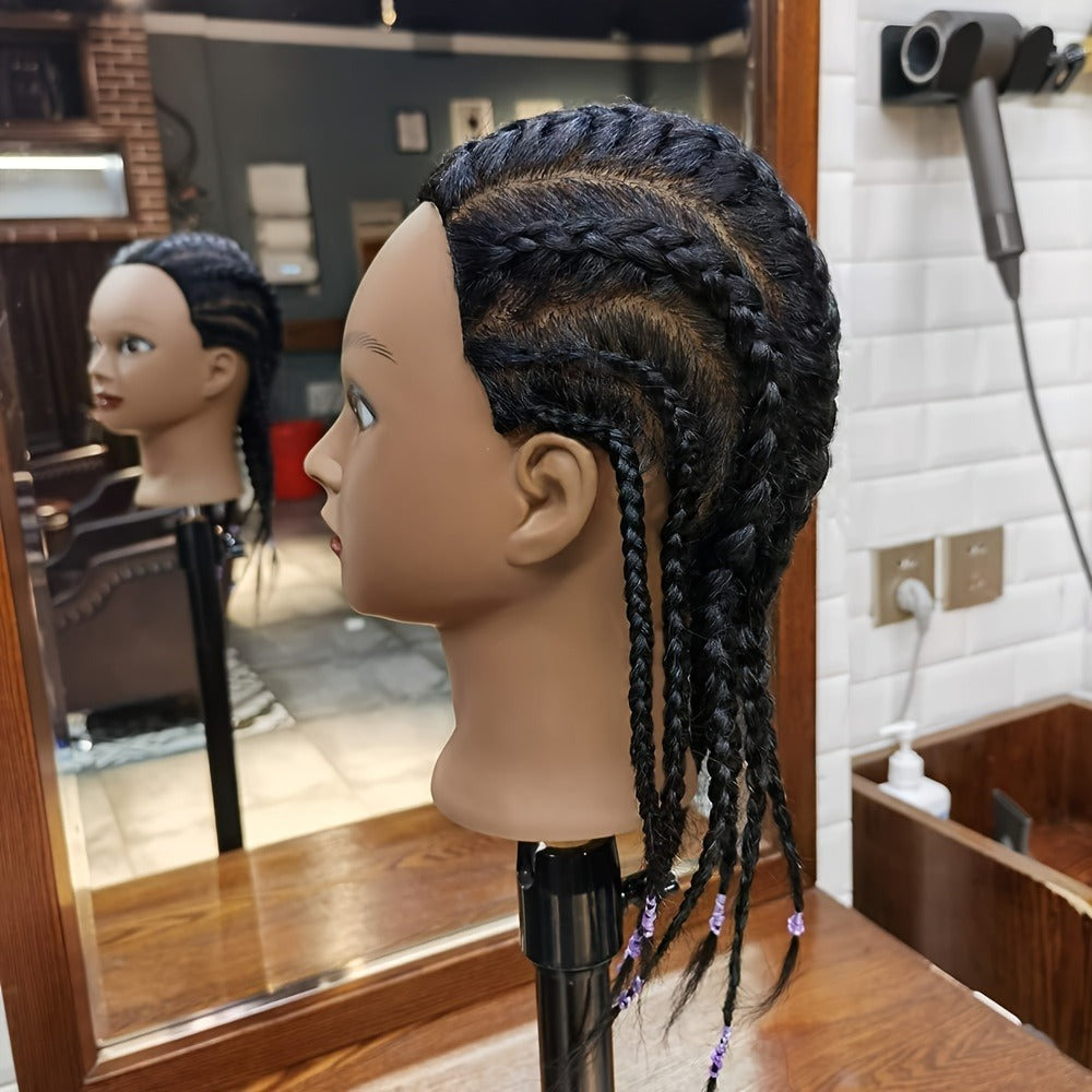 Mannequin Head with Hair 18 Inch Cosmetology Training Practice Doll Head | Hair Styling Cutting Braiding Clamp Holder Comb Cl